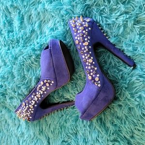 Privileged Blue Spiked Stillettos